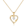 Personalized Initial Heart Necklace for Women - 14K Gold Plated with Sparkling Cubic Zirconia