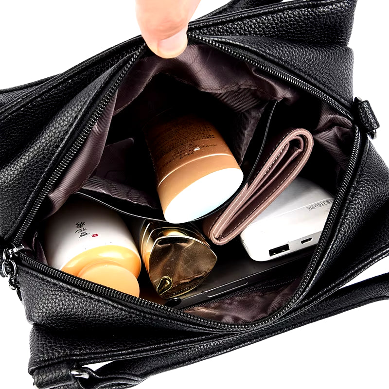 Elevate Your Style with Our Luxury 100% Top Layer Cowhide Handbag - A Must-Have Solid Color Designer Crossbody for Women!