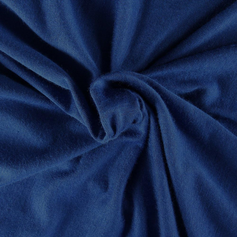 Chic Women's Navy Short Sleeve Empire Waist Casual Swing T-Shirt Dress - Perfect for Any Occasion!