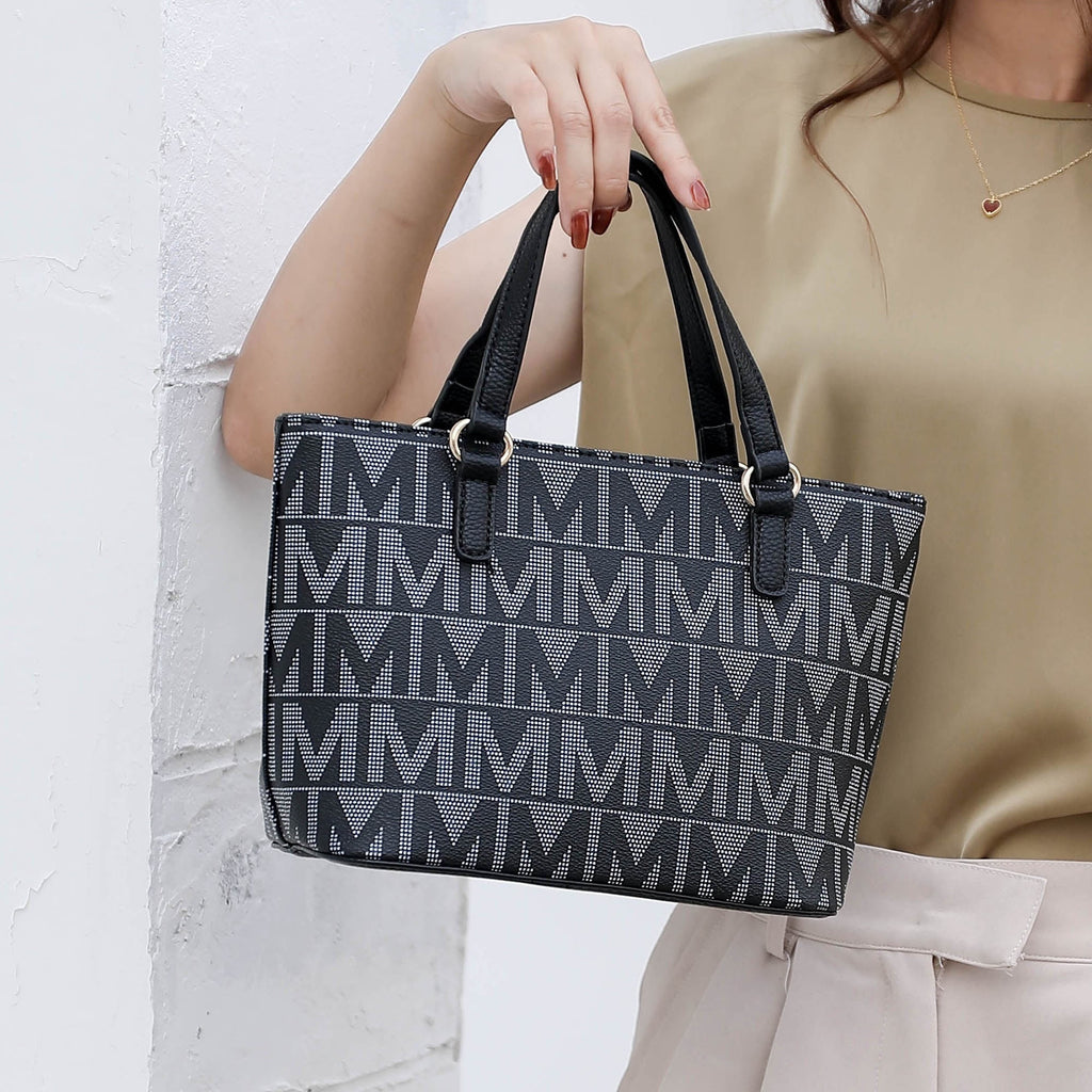 Chic & Versatile: by Mia K. Marimar Women's Signature Tote Bag Set in Chocolate Brown - Includes Mini Tote, Pouch & Wristlet