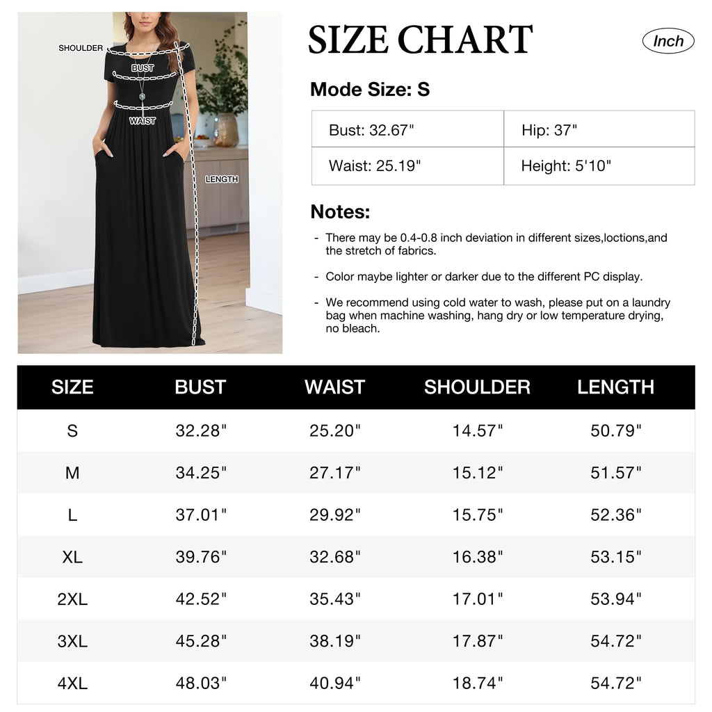 Effortlessly Chic Women's Short Sleeve Maxi Dress with Pockets - Dark Purple, XL