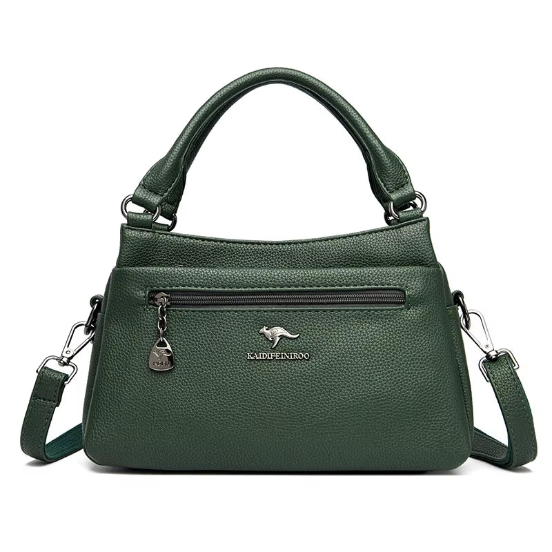 Elevate Your Style with Our Luxury 100% Top Layer Cowhide Handbag - A Must-Have Solid Color Designer Crossbody for Women!