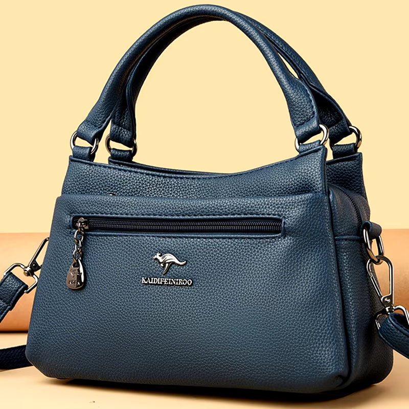 Elevate Your Style with Our Luxury 100% Top Layer Cowhide Handbag - A Must-Have Solid Color Designer Crossbody for Women!