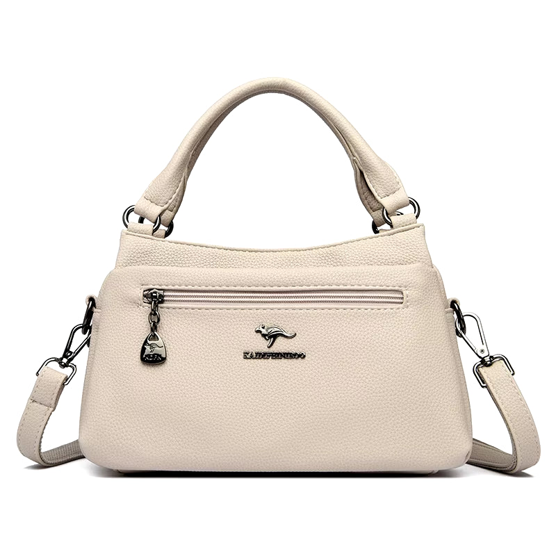 Elevate Your Style with Our Luxury 100% Top Layer Cowhide Handbag - A Must-Have Solid Color Designer Crossbody for Women!